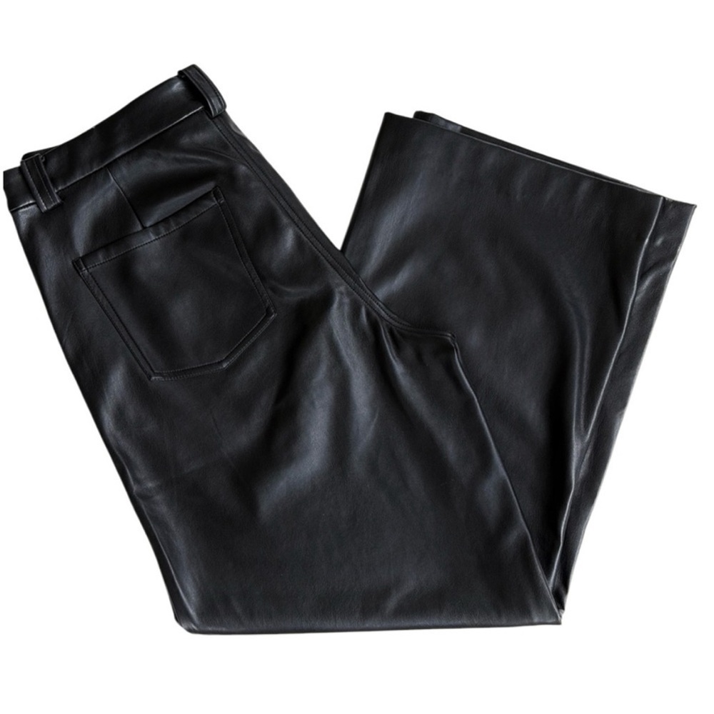 EUC Joe's Jeans Faux Leather Wide Leg High Rise Pants Black Size 32